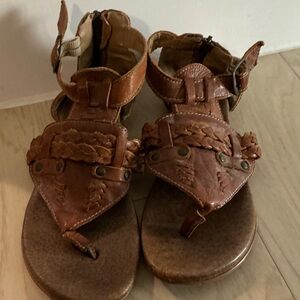 Kids Brown Leather Sandals